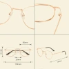 Wholesale of large-framed retro metal glasses for both men and women, plain glasses with myopia frames, 29207 Specification image